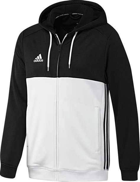 adidas t16 hoody sportvest maat xl mannen zwart wit|Tennisvest Adidas T16 Hoody Men Black/White .